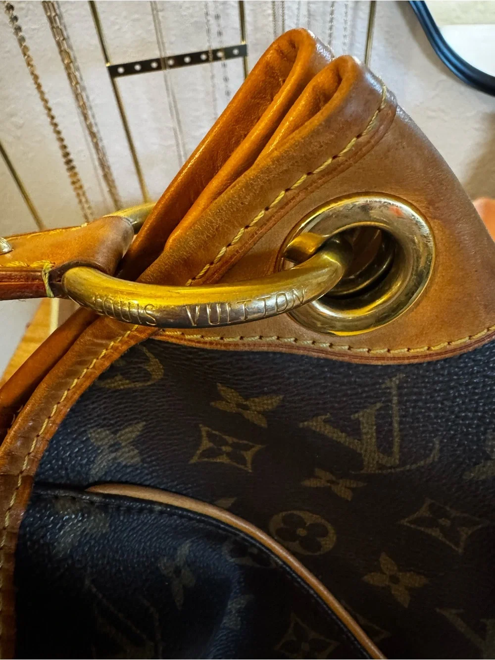 Louis Vuitton Monogram Galliera PM Shoulder Bag. Includes LV luggage tag